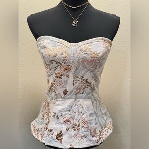 Express Strapless Dress with Floral Embroidery
